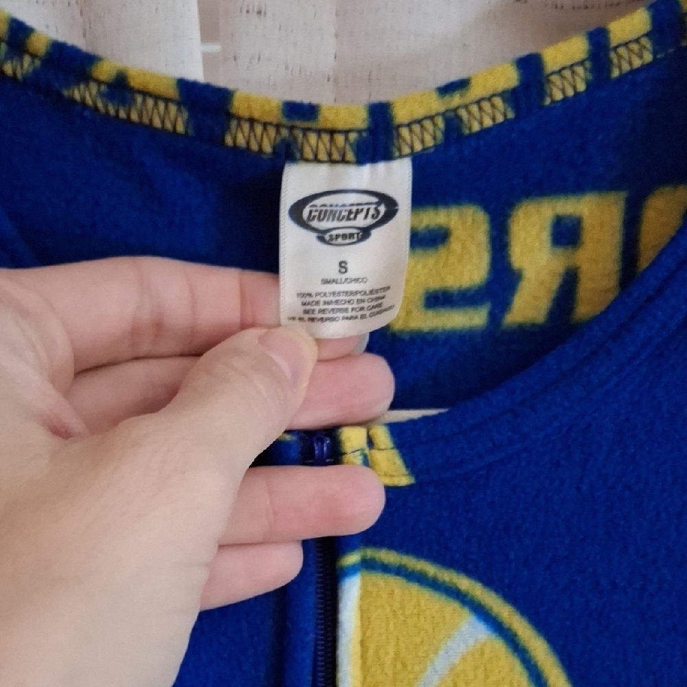 Womens Small Golden State Warrior Blue One Piece Pajama - Picture 2 of 6